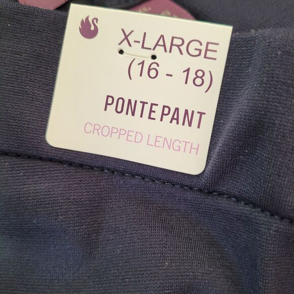 Gloria Vanderbilt Women's Navy Cropped Ponte Pants With Tummy Control Panel XL - Picture 7 of 14